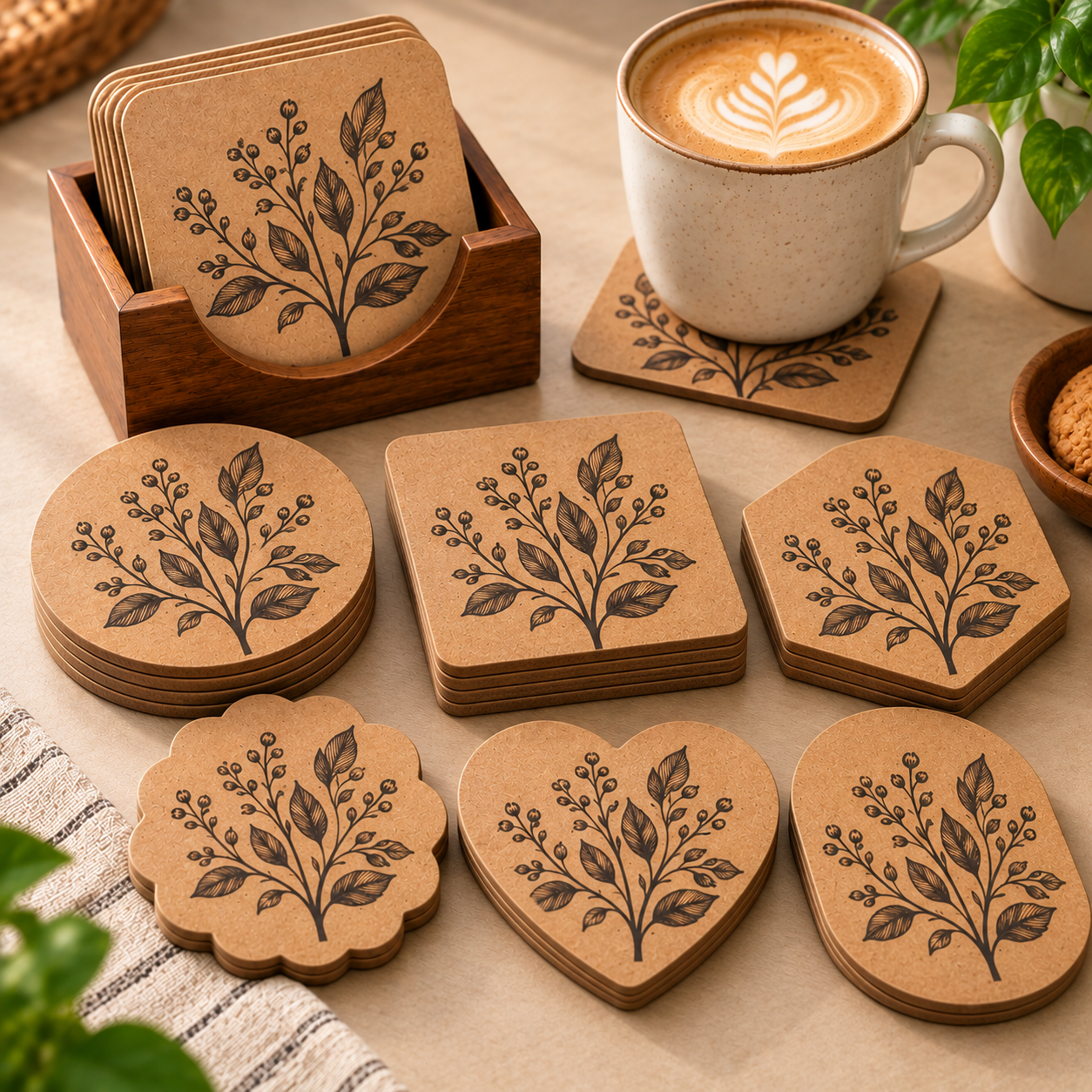 Brown Kraft Coasters view 2