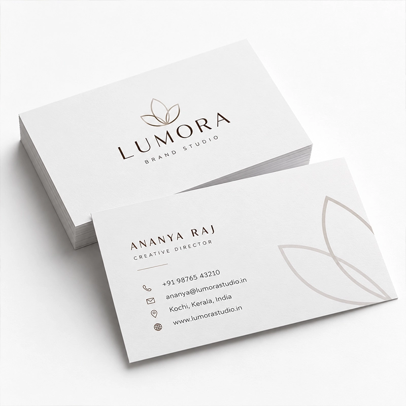 Smooth White Business Cards view 3